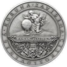 Zavedení československé koruny  - 95. výročí stříbro patina